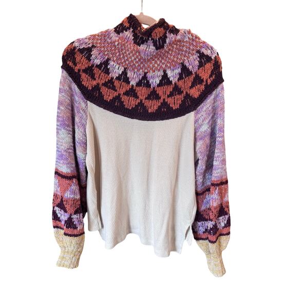 Free People Swit the Small Stuff Thermal Sweater Womens Size Large - Picture 3 of 11